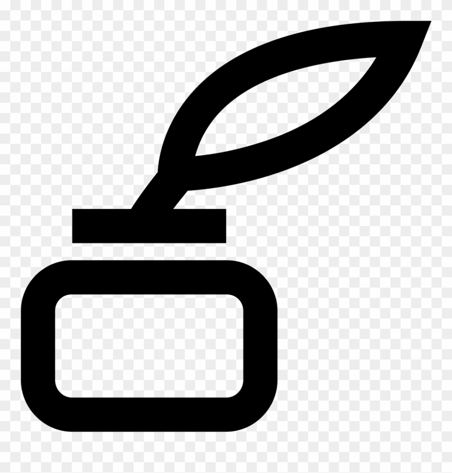 Quill With Ink Icon - Black And White Pen And Ink Icon Clipart