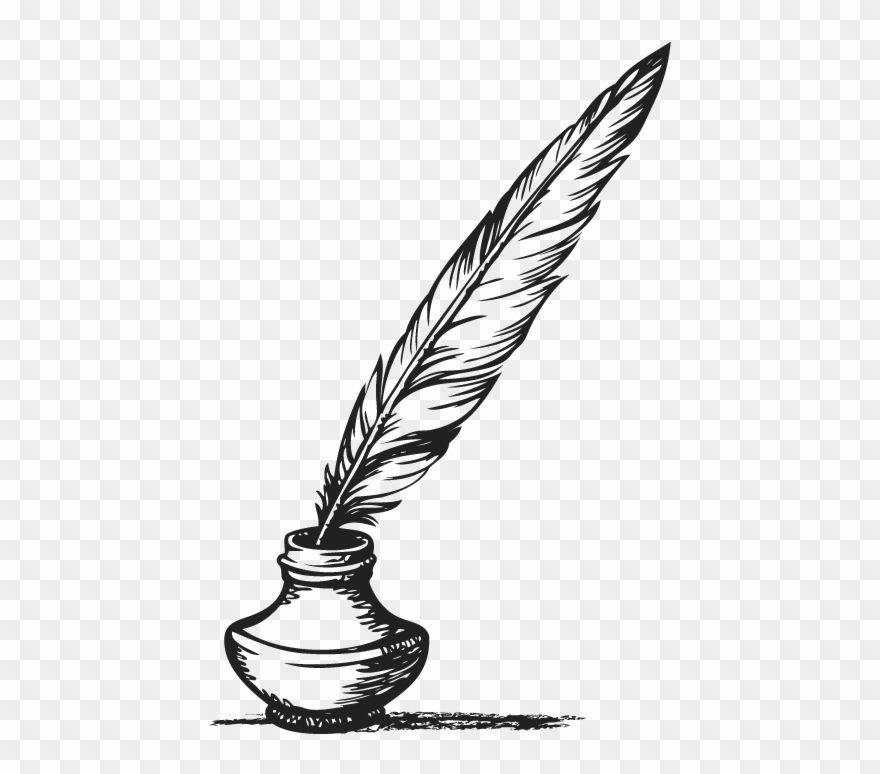 Feather Clipart Pen And Ink - Quill - Png Download