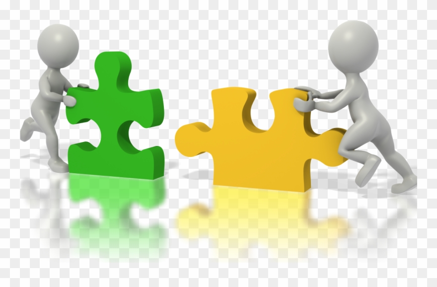 Putting Two Puzzle Pieces Together Clipart