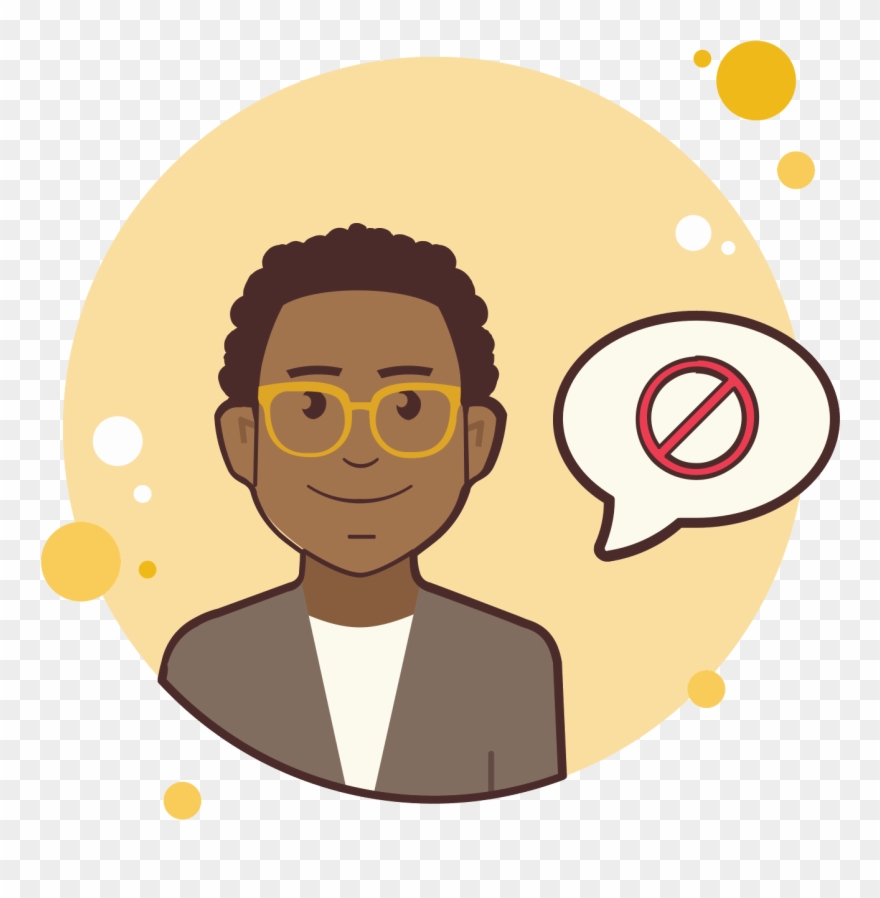 Man In Yellow Glasses Stop Sign Icon - Man Clipart