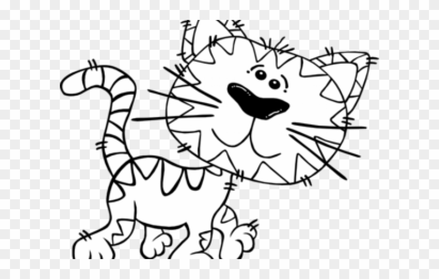 Cat Clipart Colour - Decorative Tiger Cat Print Pillow Cover - Png Download