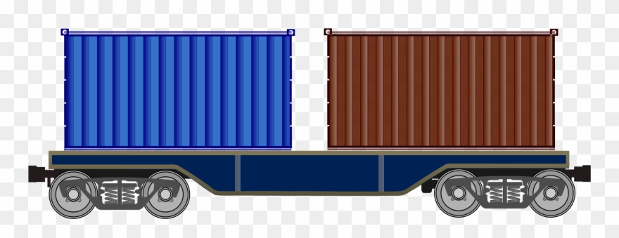 Clipart Train Freight Train - Container On Train Png Transparent Png