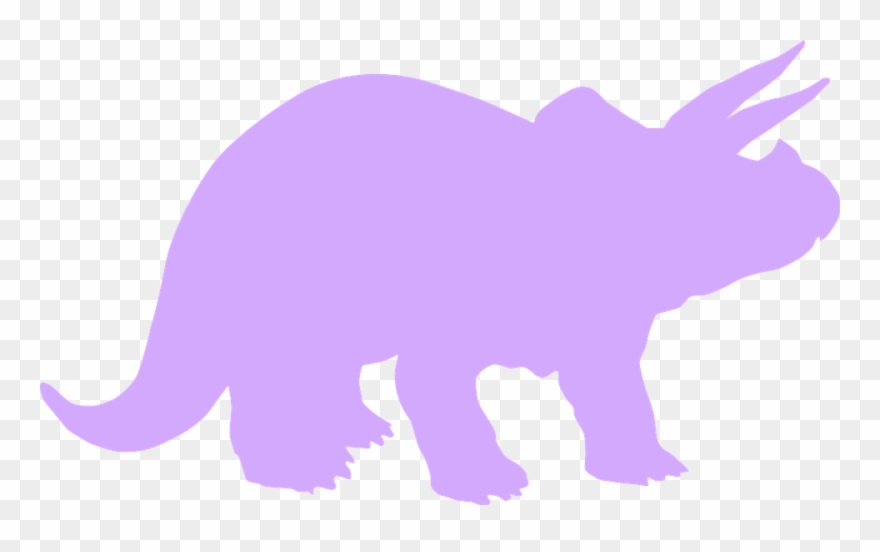 Triceratops Clipart Purple - Triceratops Silhouette - Png Download