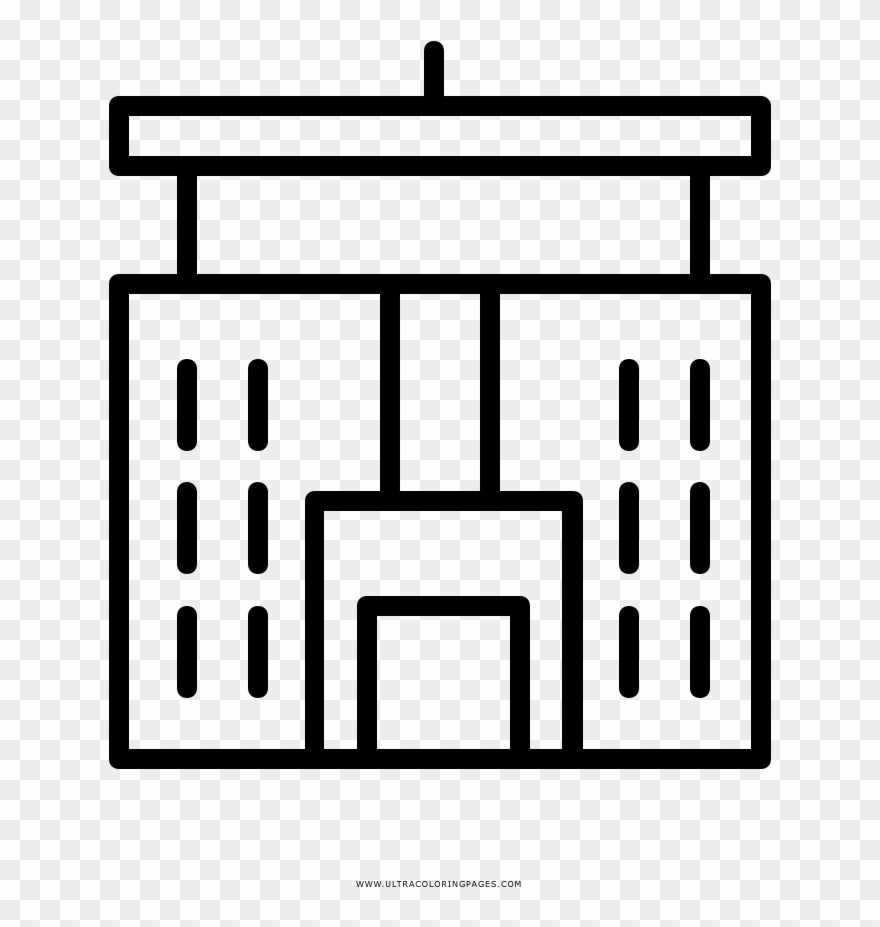 Police Station Coloring Page - Estacion De Policia Para Dibujar Clipart