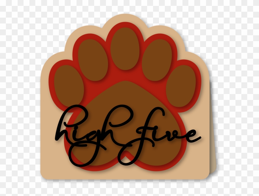 Bear Paw High Five Card - Circle Clipart
