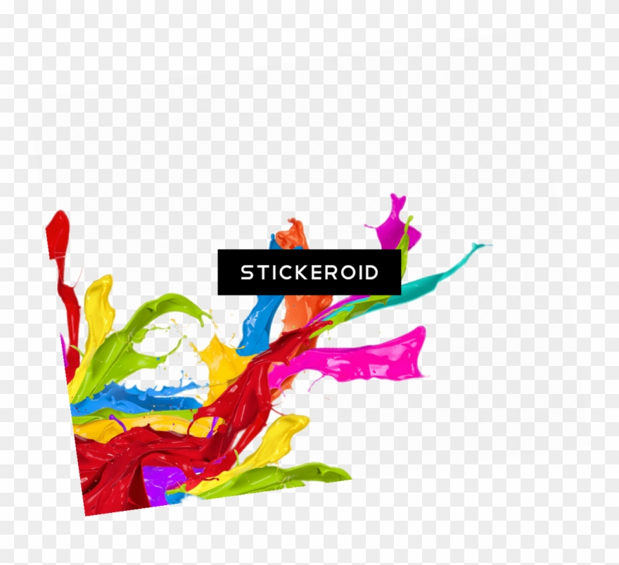 Paint Splatter Left Corner Footer - White Background Color Splash Clipart