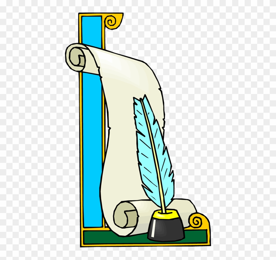 Of Elegant Touch Free Hand Open Parchment Apr Clip - Lingua Foi Escrita A Bíblia - Png Download