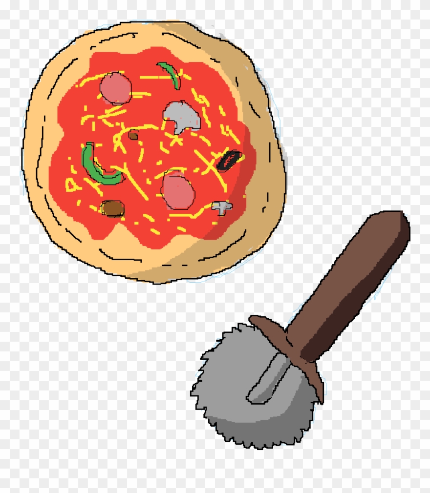 Pizza Cutting - Baked Goods Clipart