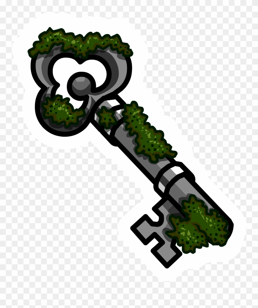 Moss Key Pin - Club Penguin Key Pin Clipart
