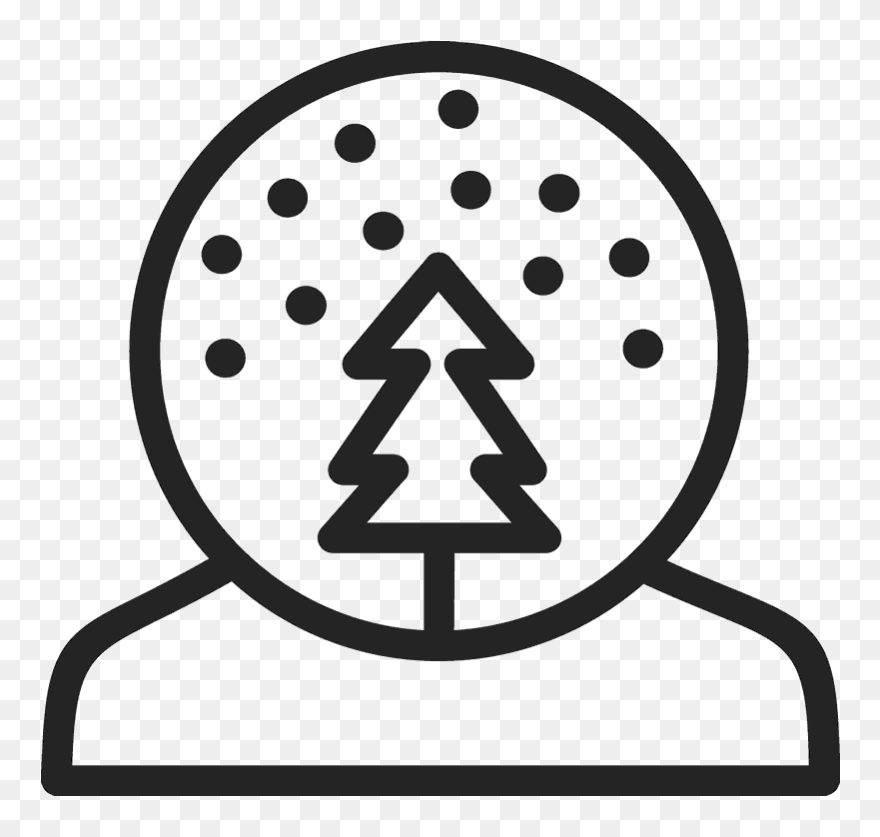 Snow Globe Rubber Stamp - Icon Clipart