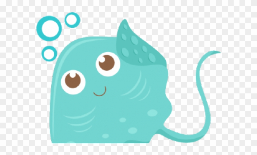 Stingray Clipart Cartoon - Fundo Do Mar Cute - Png Download