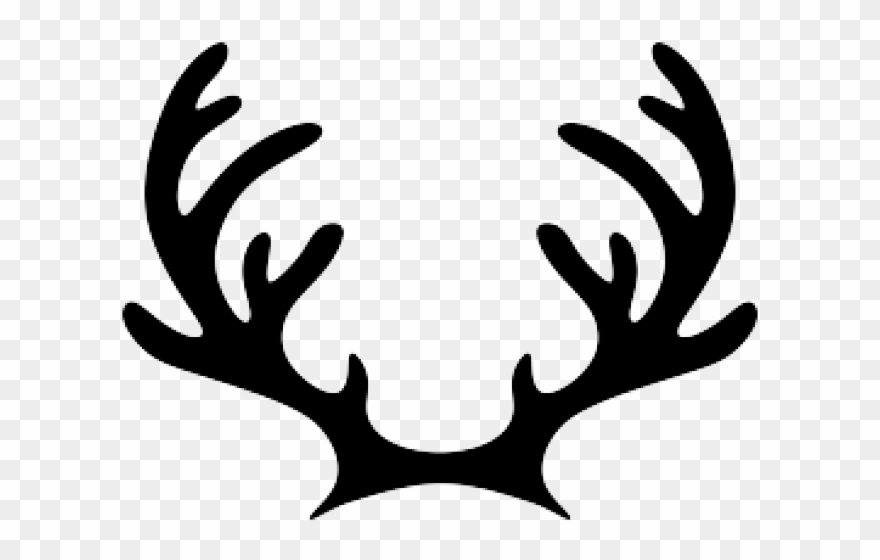 Antler Clipart Hoof - Reindeer Antlers Clipart Black And White - Png Download