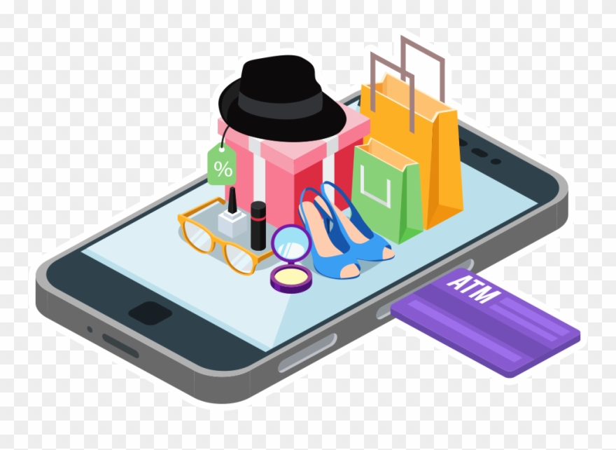 Media Explode Ecommerce Website Development - Mobile Shopping Graphic Clipart