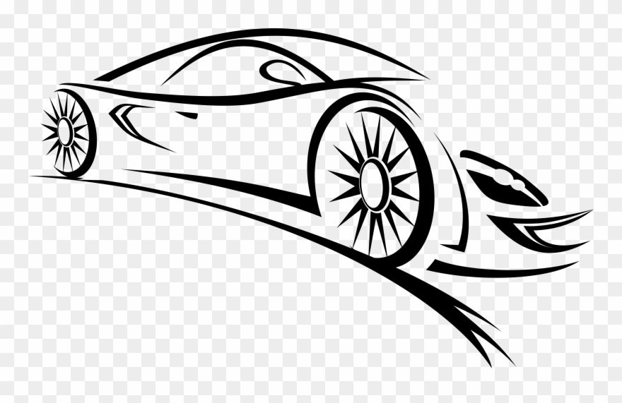 Sports Car Clipart Black And White - Car Vector Logo Png Transparent Png