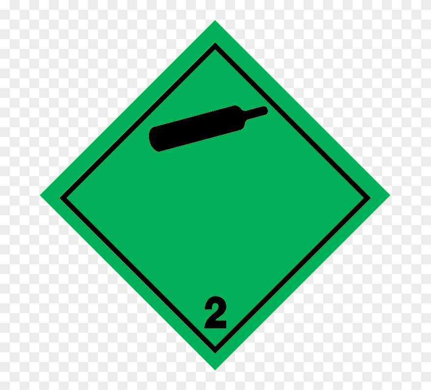 Gas Bottle, Gas Bottle - Non Flammable Gas Label Clipart