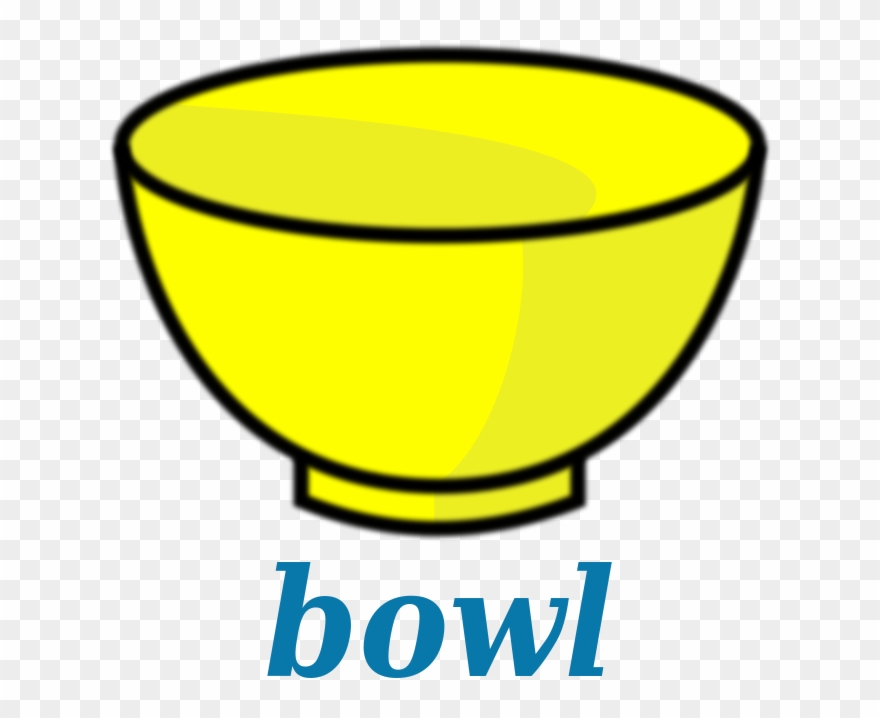 Bowl Transparent Yellow - Black And White Clip Art Bowl - Png Download