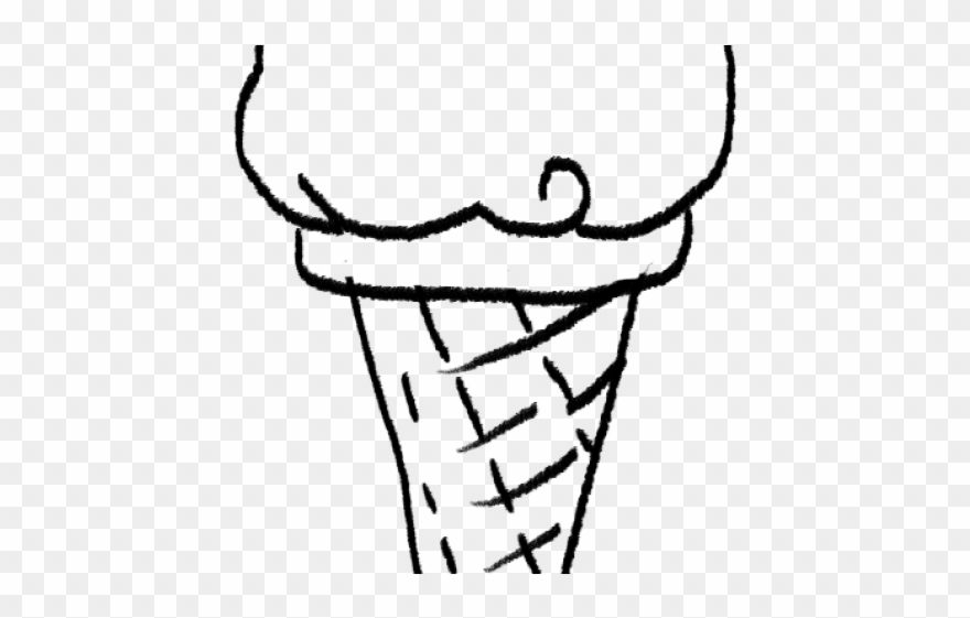 Drawn Waffle Cone Traceable - Drawing Ice Cream Sketch Clipart
