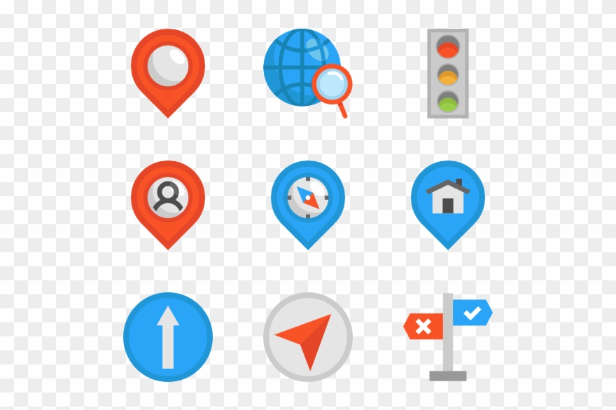 Vector Syntax Colorful - Map Navigation Icon Vector Clipart