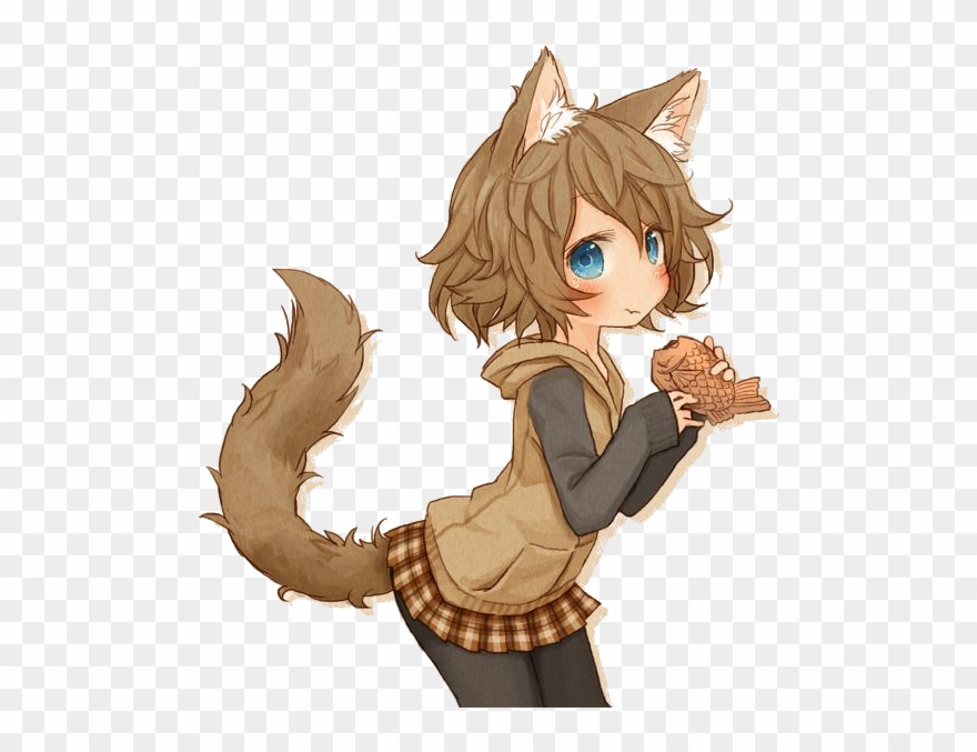 Jpg Download Blush Drawing Ng Anime - Anime Cat Girl Brown Clipart