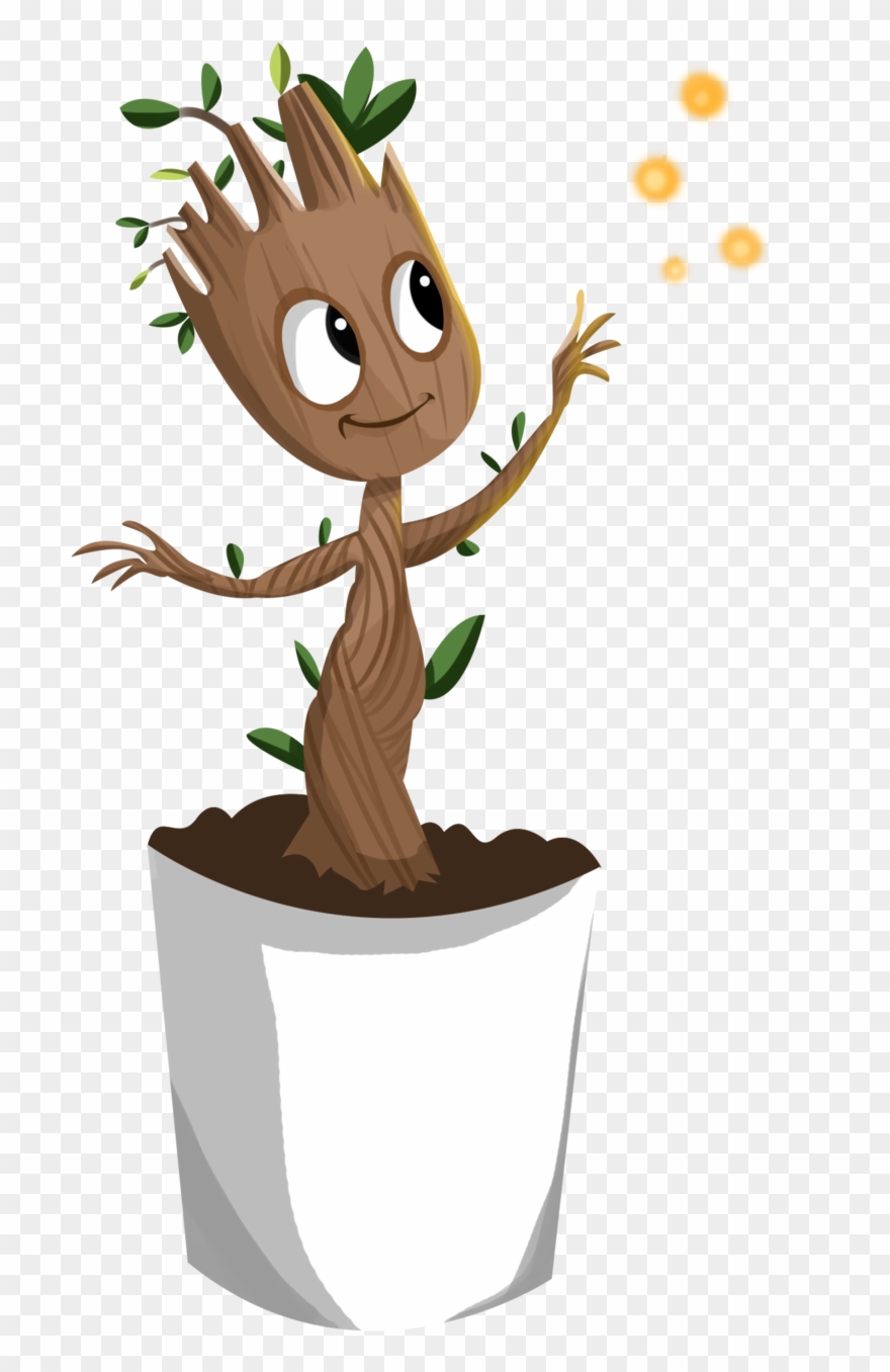 Thug Baby Cliparts - Baby Groot Cartoon Png Transparent Png