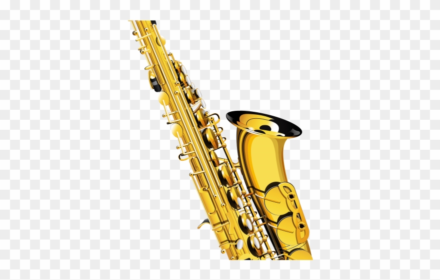 Saxophone Clipart Outline - Saxophone Vector - Png Download