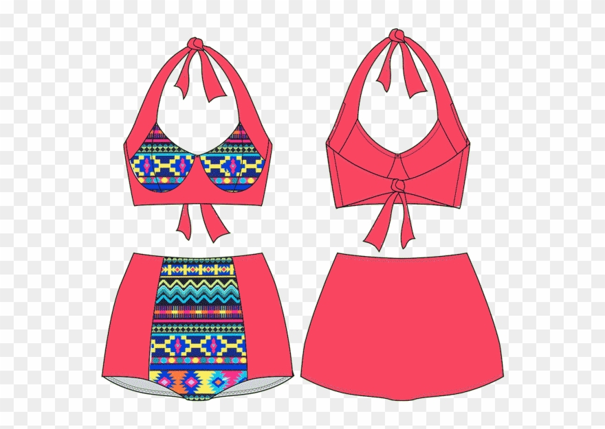 The Reno Halter Bikini Top Has Ties Around The Neck - Bikini Patterns Sewing Free Clipart