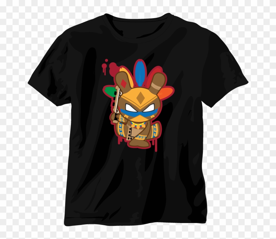 Aztec Warrior Quauhtli T-shirt - Black Short Sleeved T Shirt Clipart