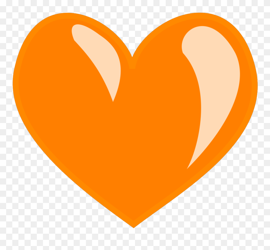 Orange Heart Cartoon Clipart