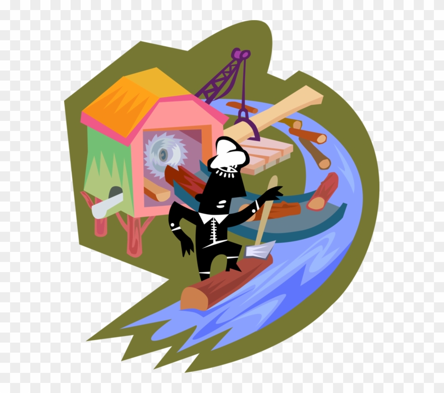 Industrial Clipart Lumber Mill - Illustration - Png Download