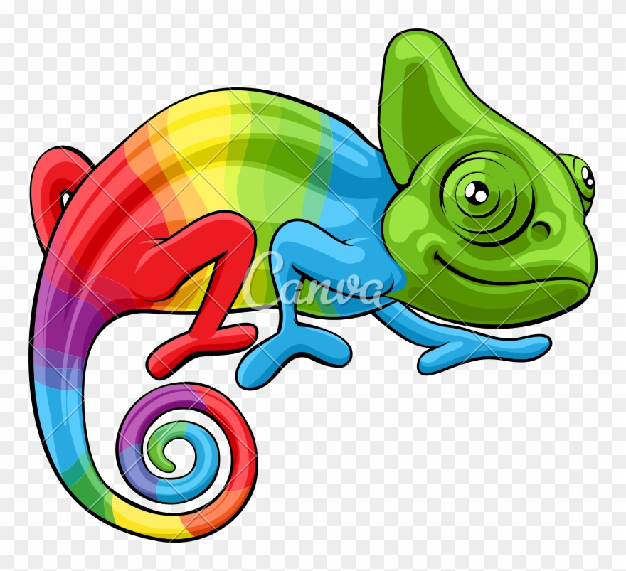 Svg Black And White Character Icons By Canva - Chameleon Clipart - Png Download