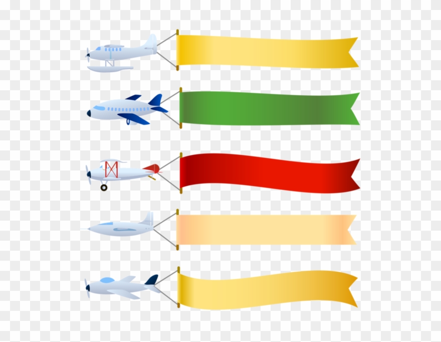 Banner Plane Vector Png Clipart (983176) PinClipart