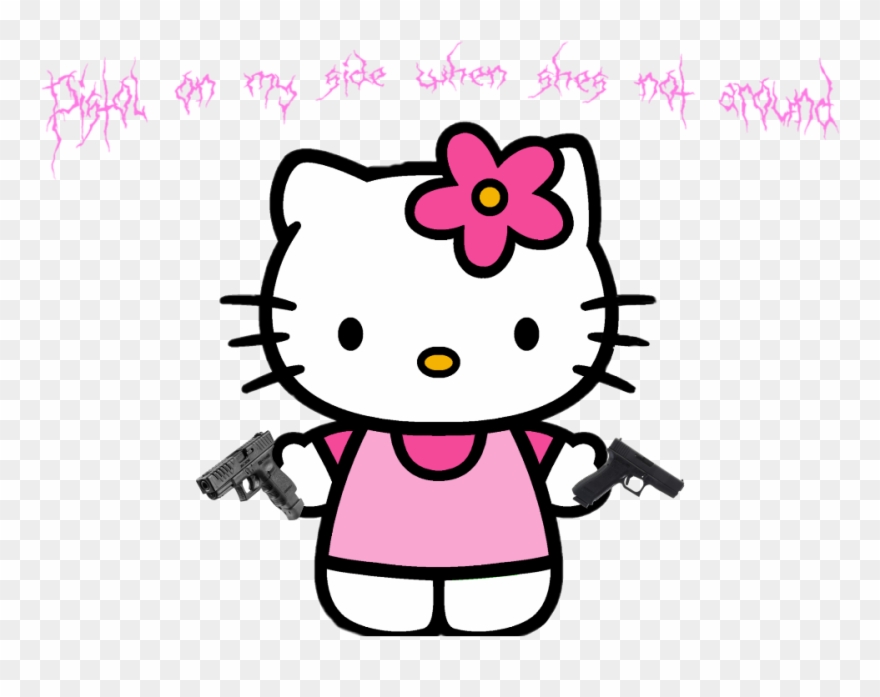 Lyrics Handgun Pistols Nsw Edit Hellokitty Guns Whatsmi - Hello Kitty Icon Png Clipart