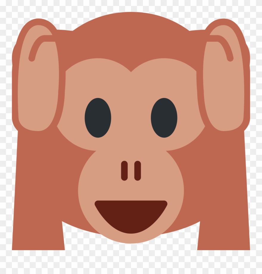 Monkey Covering Ears - Emojis De Twitter Mono Clipart