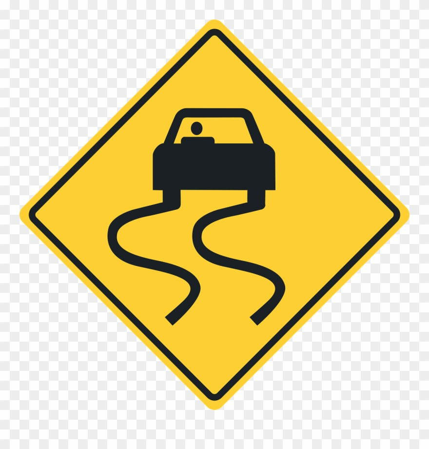 Road Sign Graphics - Slippery When Wet Sign Clipart