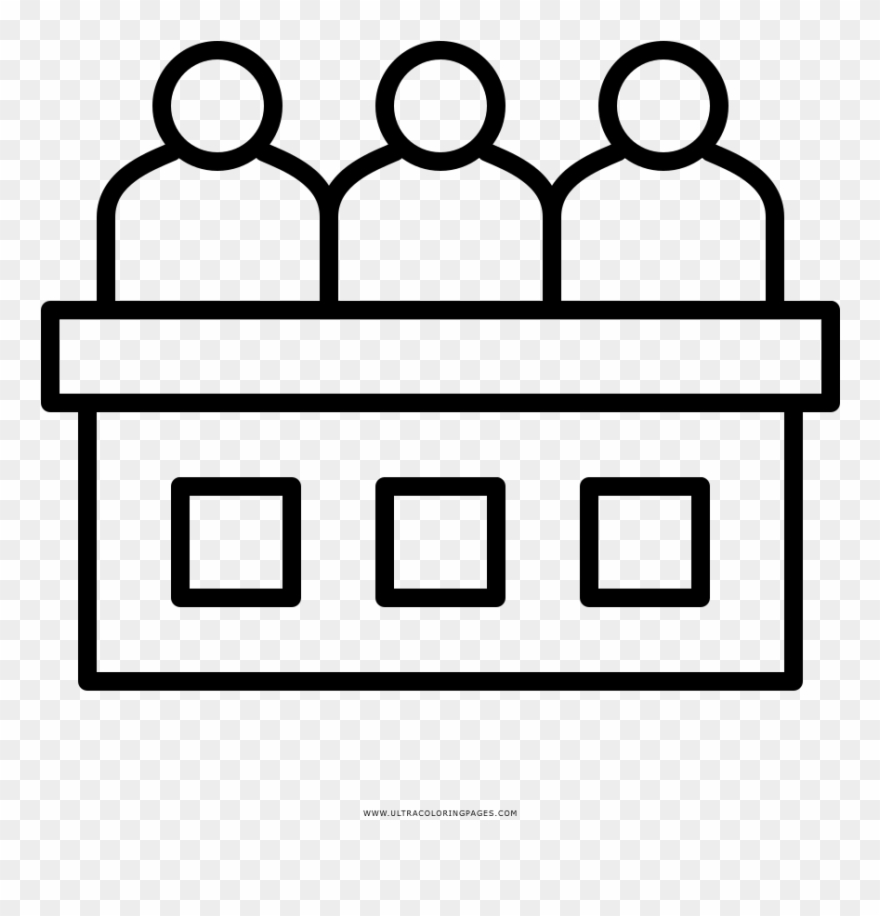 Jury Coloring Page - Jurado Para Colorear Clipart