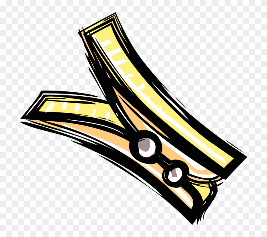 Vector Illustration Of Clothespin Or Clothes-peg Fastener - Clip Art - Png Download