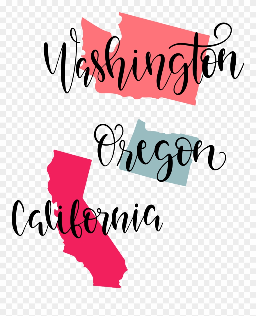 Washington Oregon California Image - Free Svg Files California Clipart