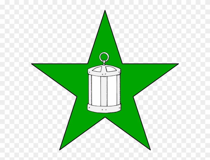 On A Mullet Vert A Lantern Argent - Morocco Flag Star Clipart