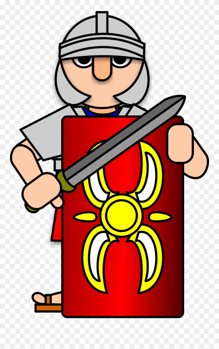 Picture Freeuse Stock Rome Clipart Warrior Roman - Roman Shield Clip Art - Png Download
