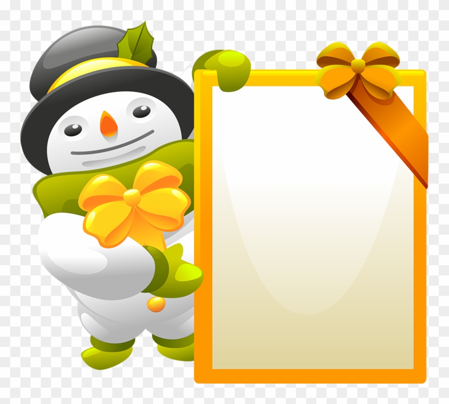 Parchemins - Page - Snowman Clipart With Blank Sign - Png Download