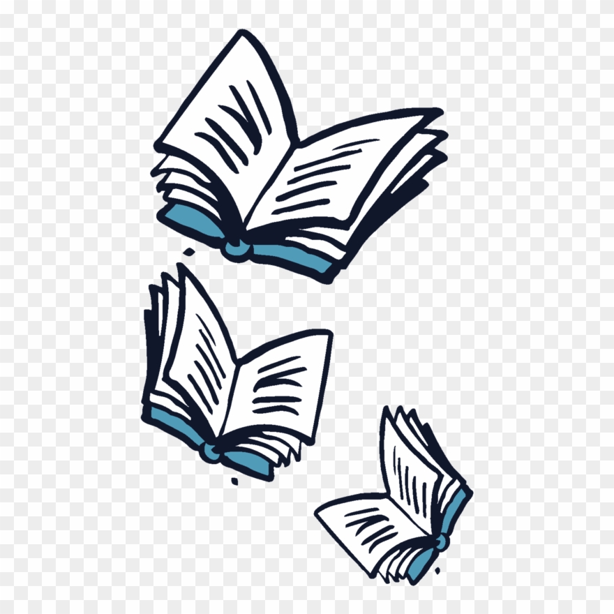 Flying Books Off Center - Flying Book Png Clipart