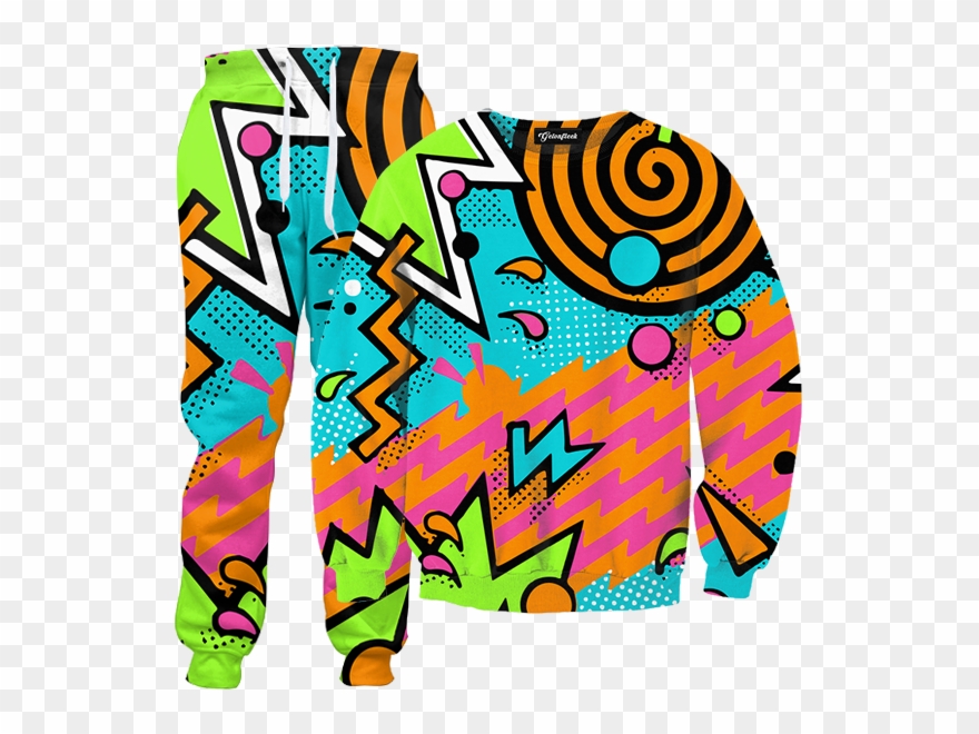 90s Party Crewneck - Retro Pattern 13" Laptop Sleeve Clipart