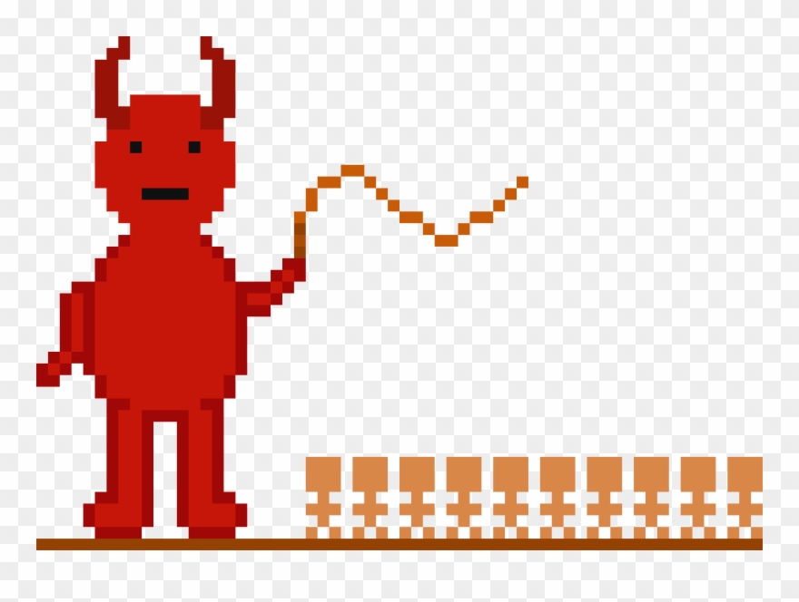 Demon With Whip - Cartoon Clipart