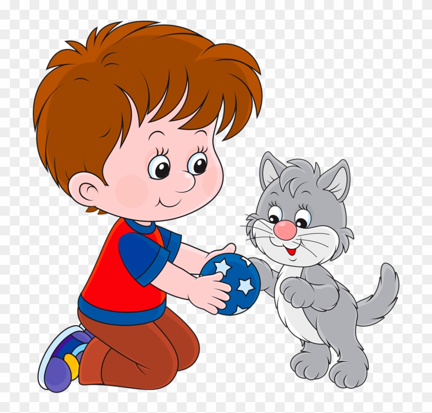 Фото, Автор Soloveika На Яндекс - Niño Con Gato Dibujo Clipart
