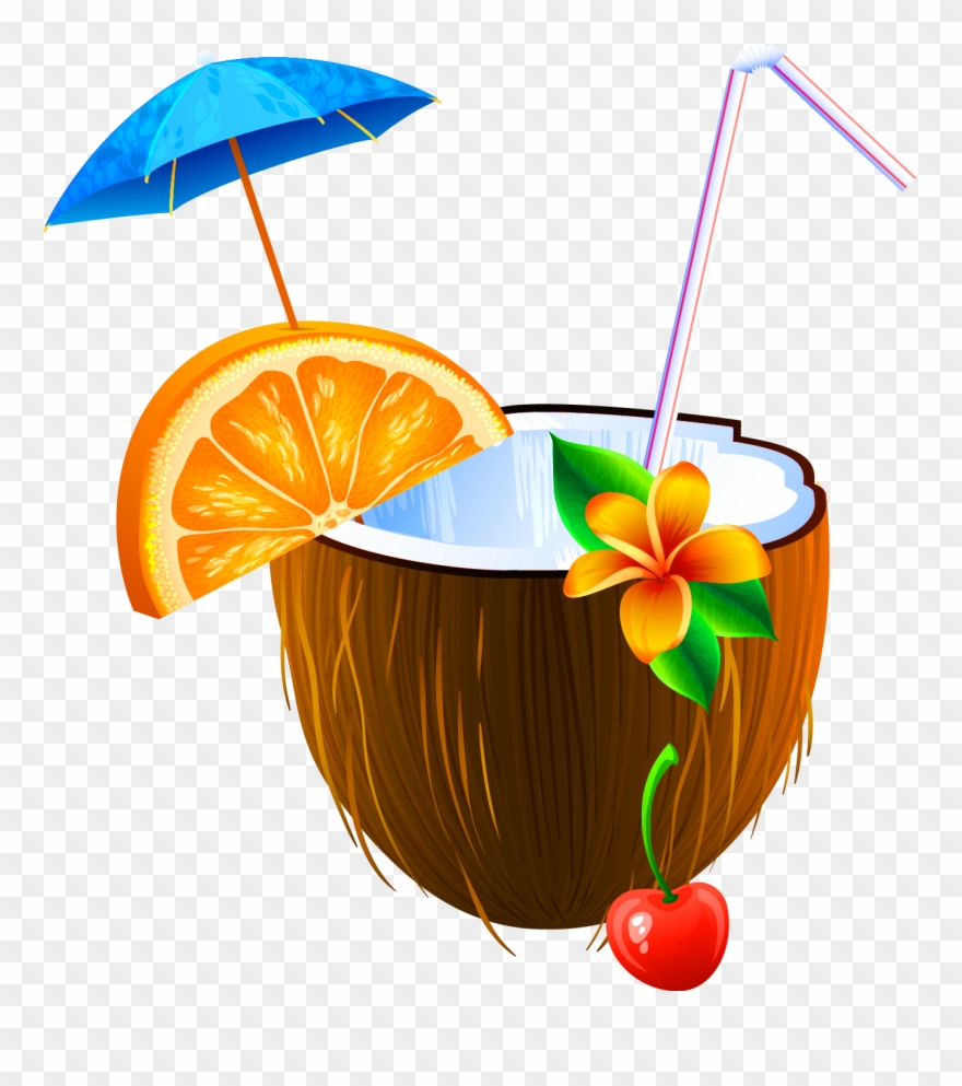 Coconut Clipart Beach Drink - Coconut Juice Clipart Png Transparent Png
