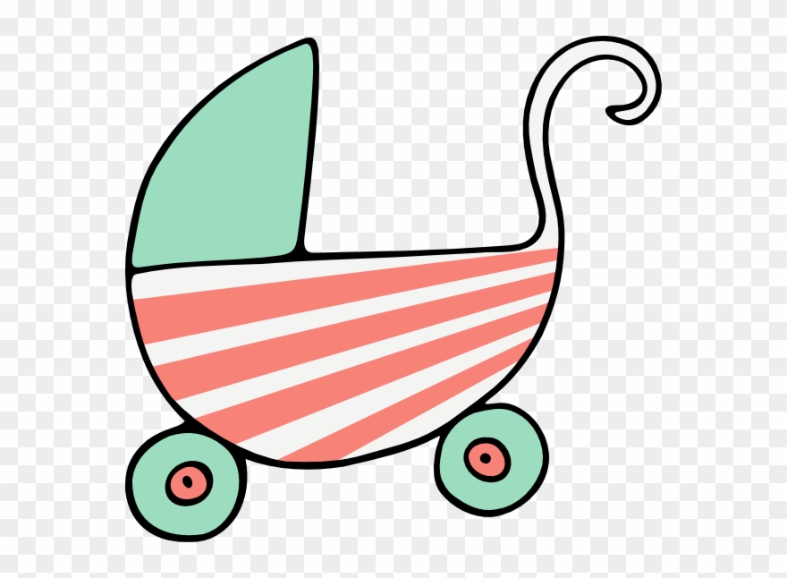Mint Stroller Clip Art - Girl Baby Stroller Greeting Cards - Png Download