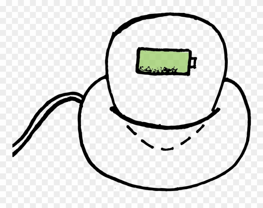 The Dock Remains On The Child's Nightstand And Recharges - Line Art Clipart