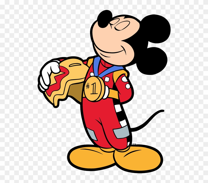Mickey Mouse Wearing Gold Medal - Disney Junior Coloring Pages Clipart