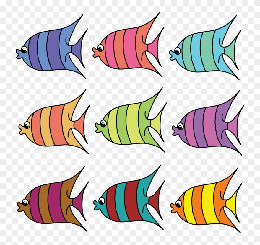 Sea Creatures Aquatic Animal Penguin Fish - Free Printable Colored Fish Template Clipart