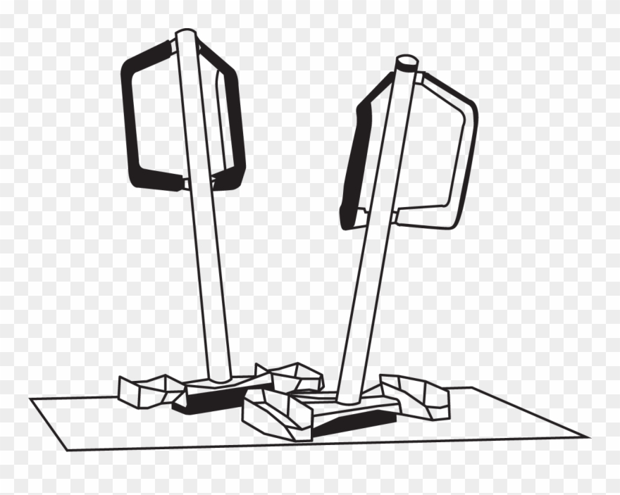 Varsity Bike Dock - Line Art Clipart
